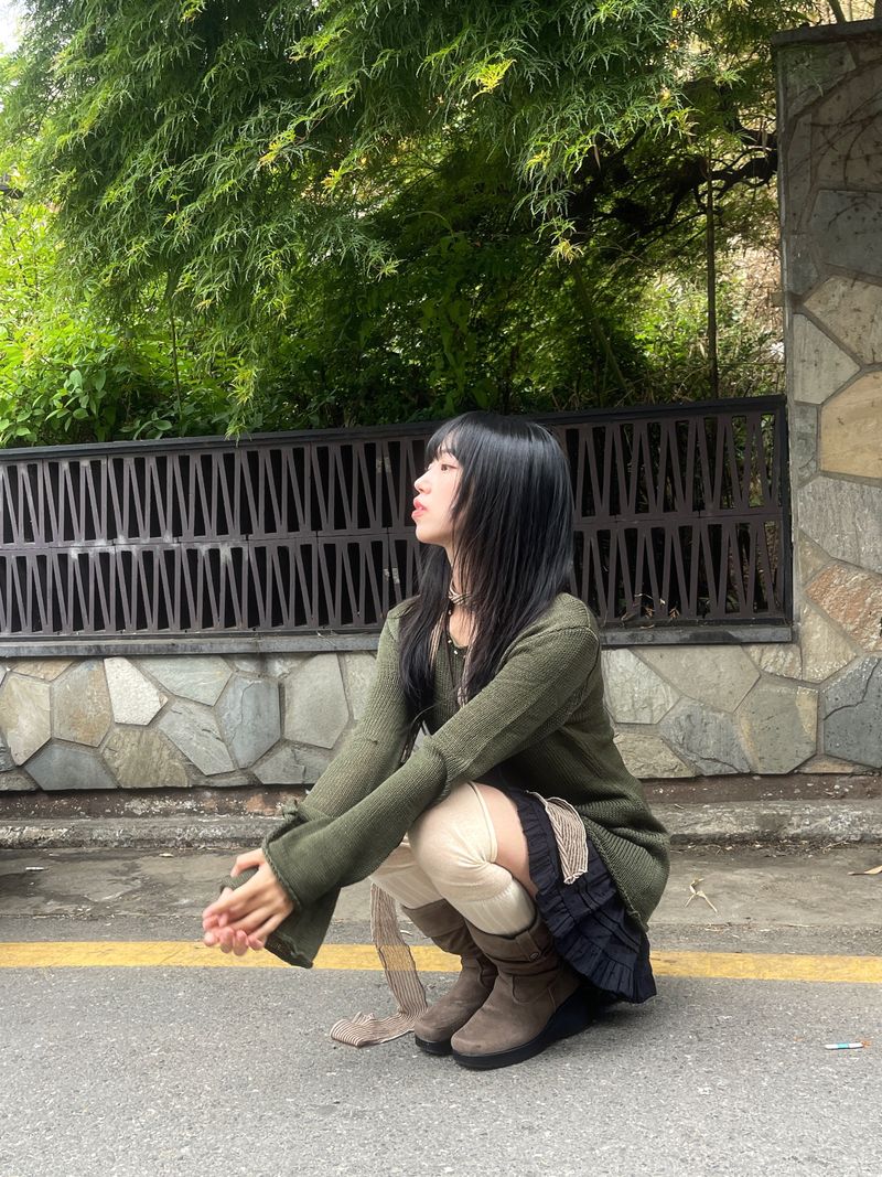 Summer Vintage Damage Long Knit