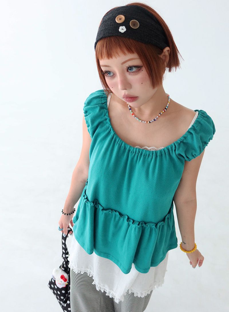 inen lace bustier long blouse & mini dress