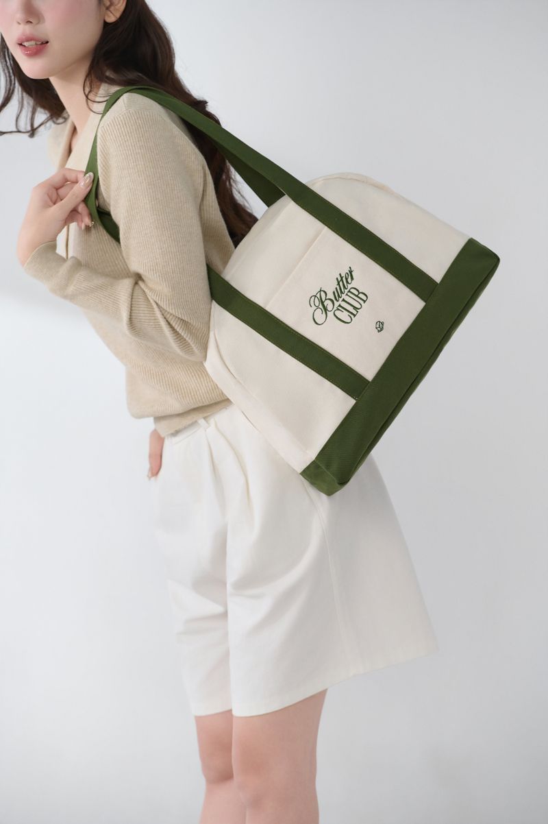 Butter Club BISCOTI Canvas Tote Bag Zipper 14 Inch Laptop Multi Colours