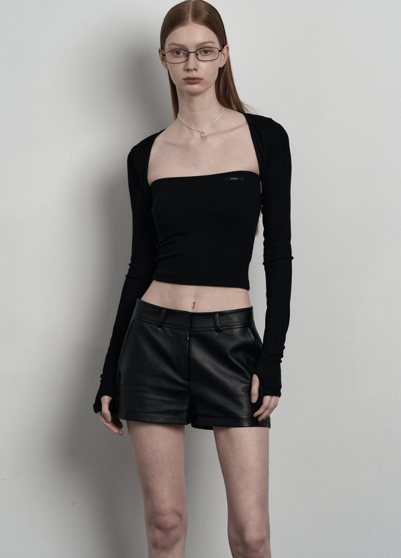 [mnem] pure padded tube top (black)