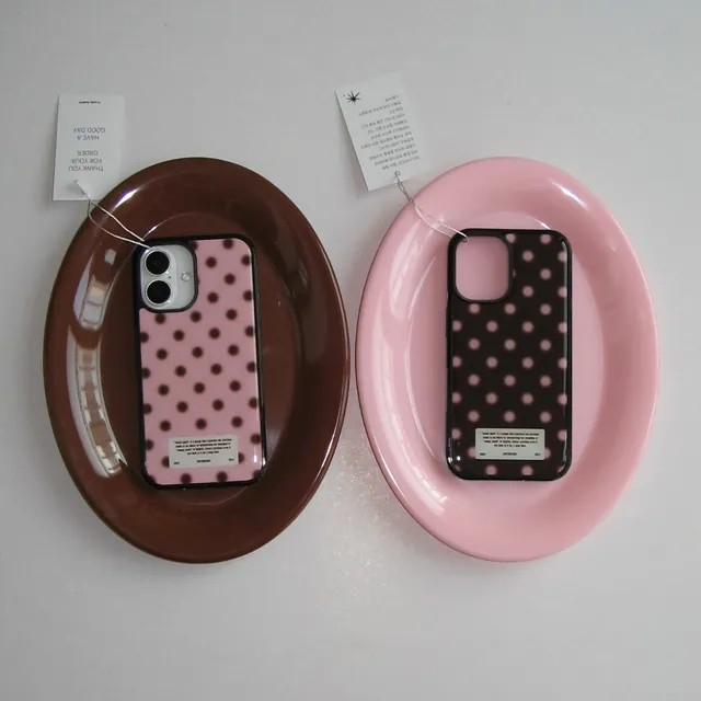 snow dot pink deep brown