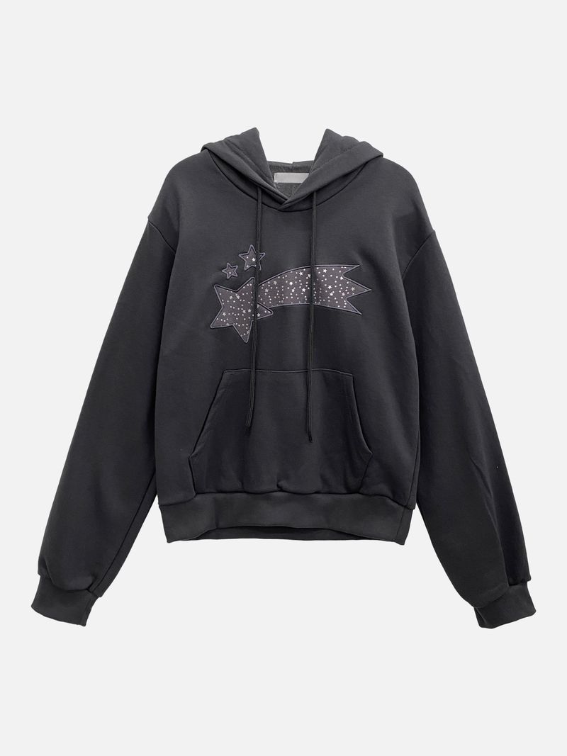 Starry Night Patch Crop Hoodie (3c)