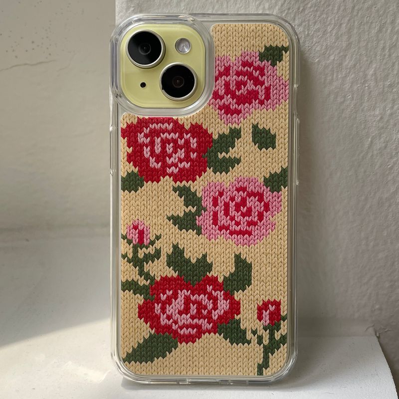 ROSES KNIT HARD JELL CASE_YELLOW
