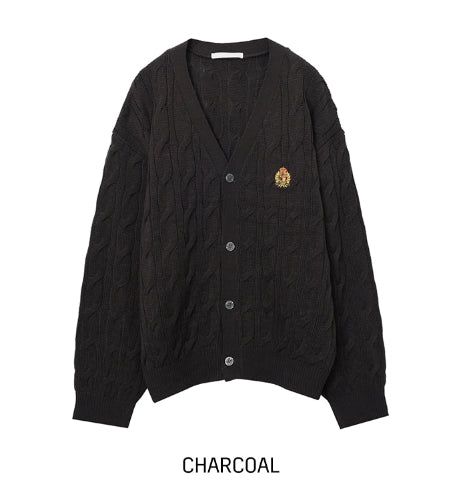 Wappen Cable V-Neck Cardigan