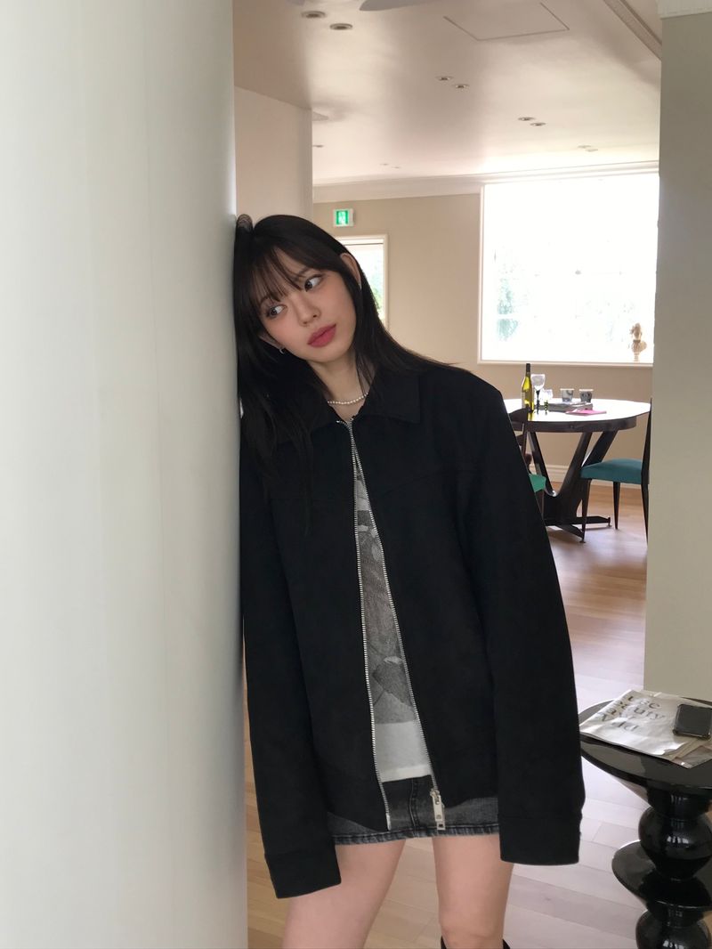 Pont-neuf suede collar jacket