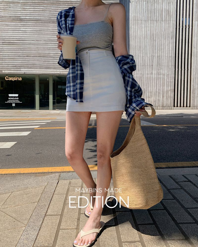 【MADE】Cotton mini skirt (underpants included)
