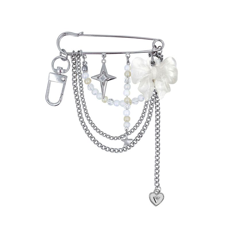 Princess Ribbon Safety Pin Keyring