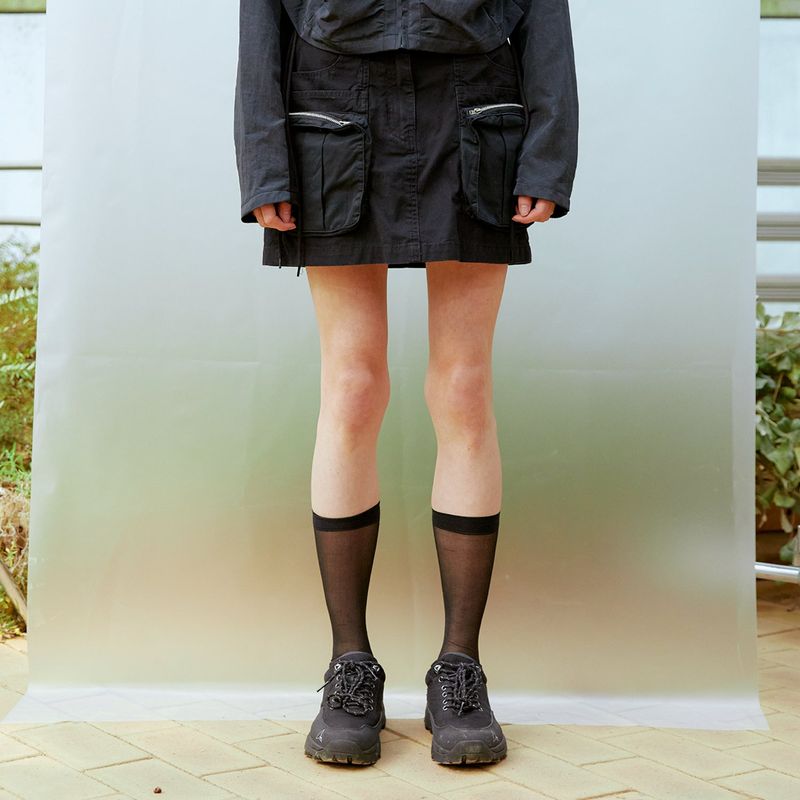 13MONTH(サーティーンマンス)の「Cargo Mini Skirt (BLACK)(Skirts)」