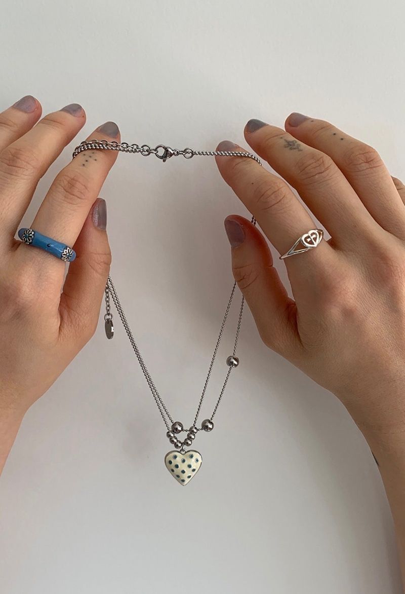dot heart necklace