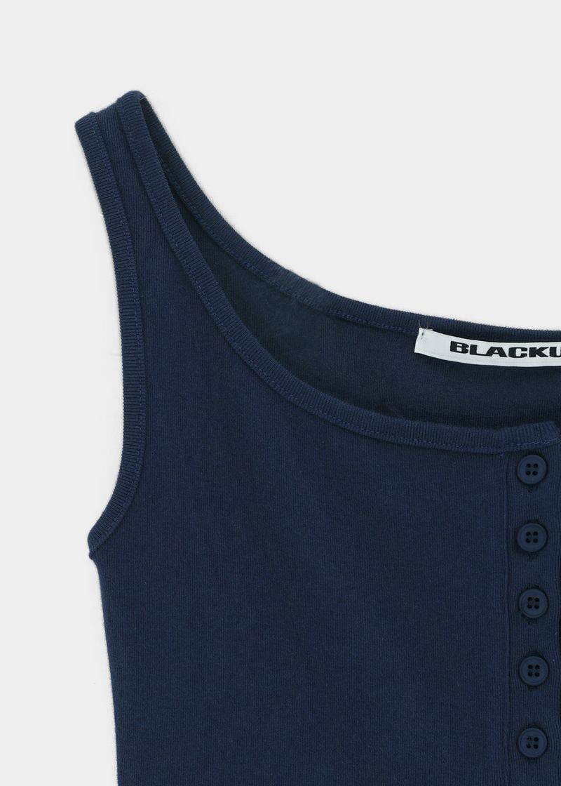 [B-BASIC] Tension Standard Square Henley Neck Sleeveless Top (2 SIZE)