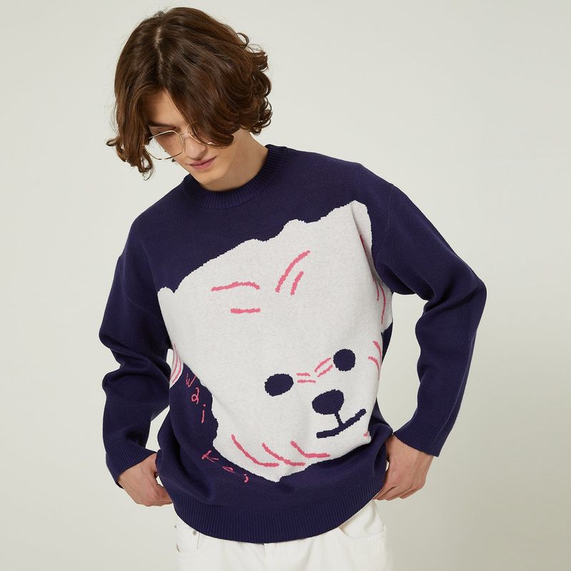 Maltese big graphic knit