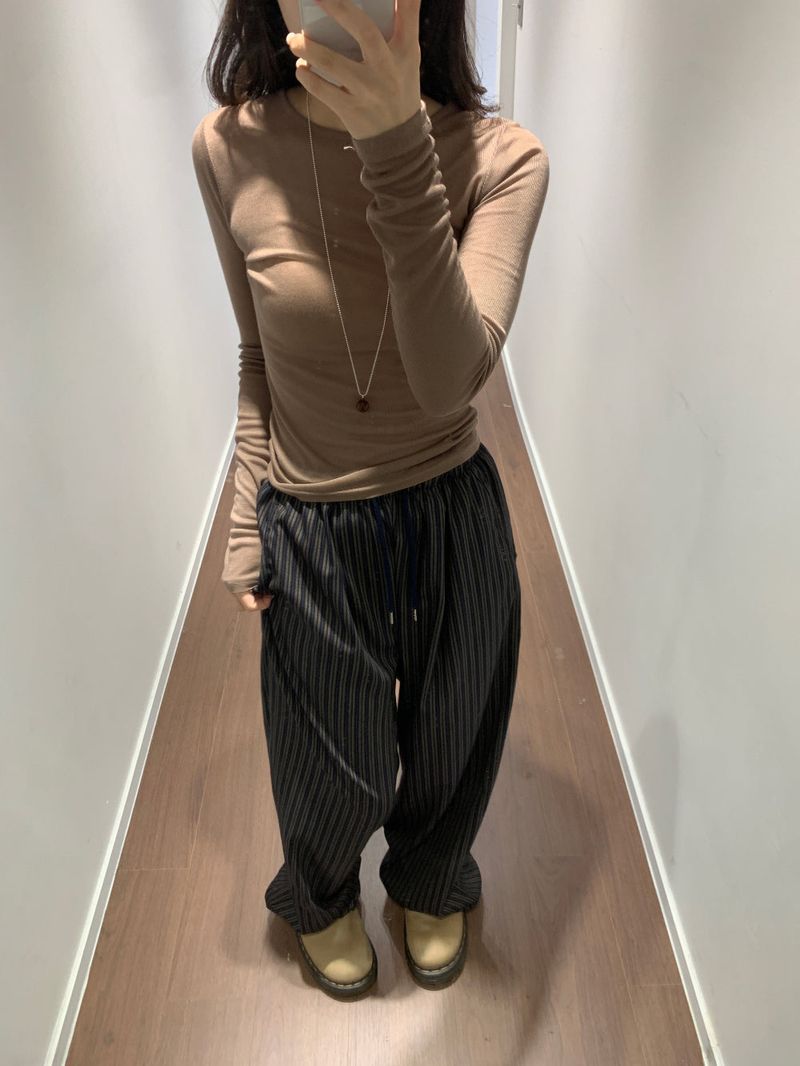 Foy Stripe Slacks(2color)