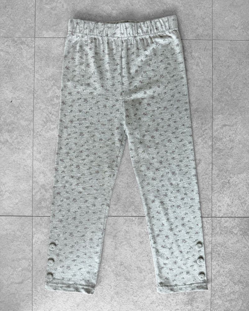 FLOWER BUTTON MIDI LEGGINGS