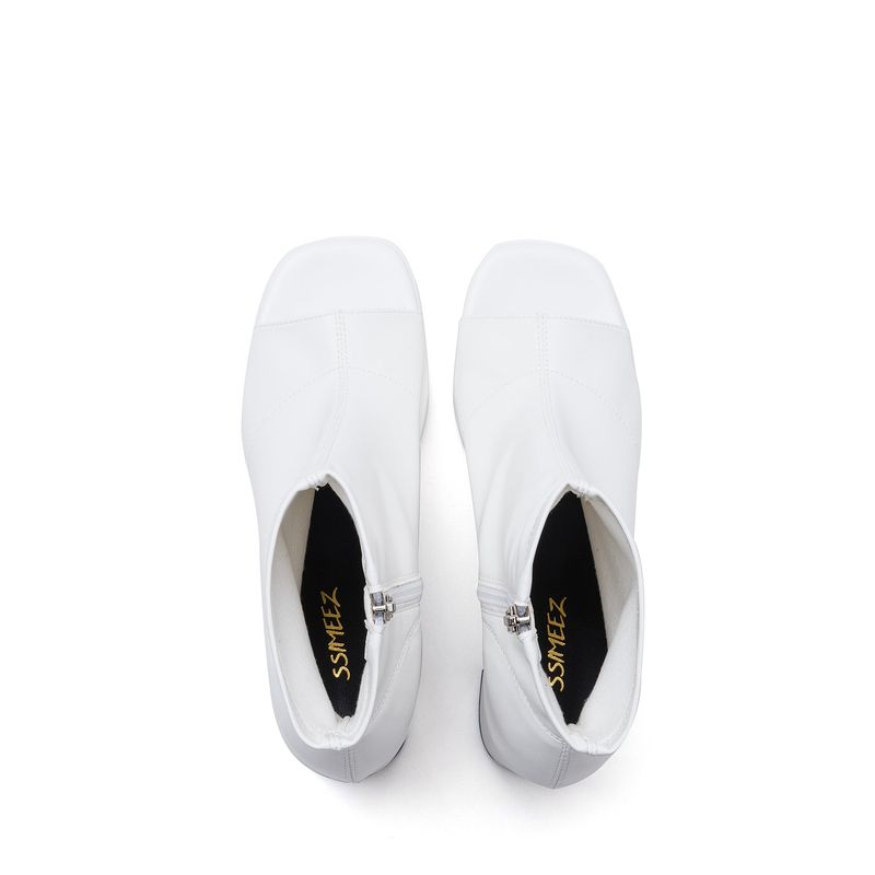 Open Toe Block Heel(White)