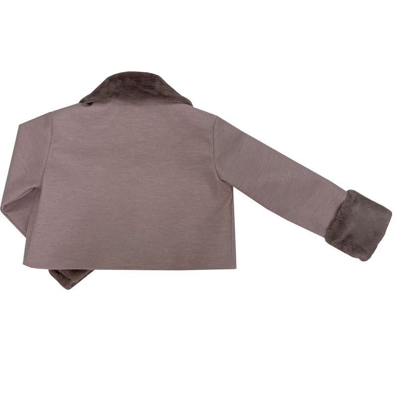 Posh short coat (pink gray)