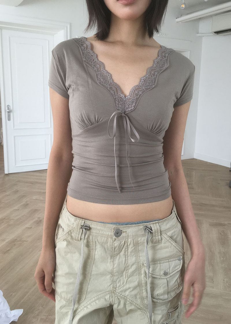 eon（イオエン）の「ROMANCE LACE TEE (4color)（Tops）」