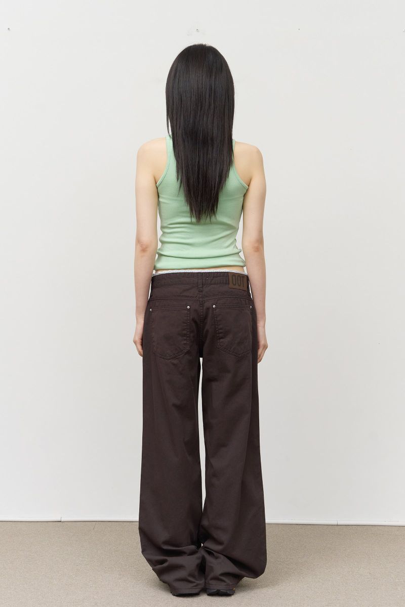 (W) Bean Ribbed Sleeveless