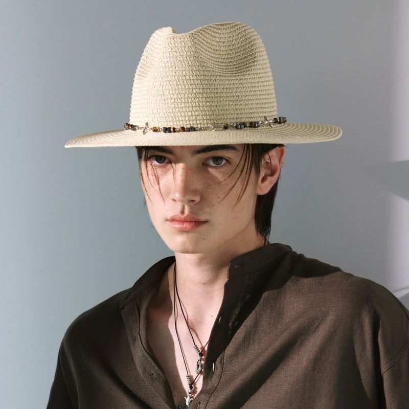 2way vintage stone cross panama hat