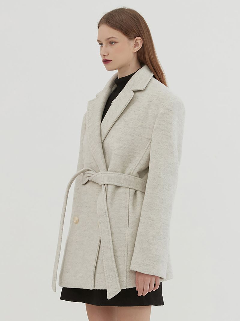 BELTED HALF COAT - LIGHT MELANGE