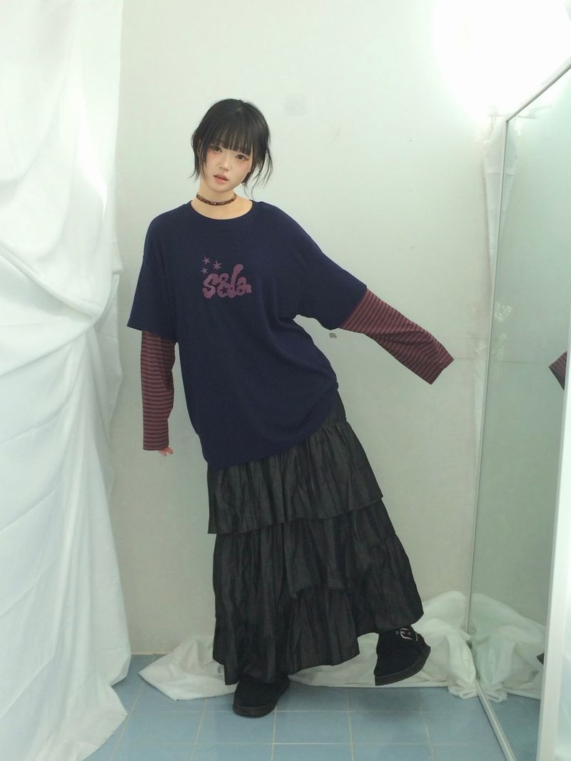 ner.ui.bin(ノエビン)の「Two-tone fleece striped sleeve(Tops)」