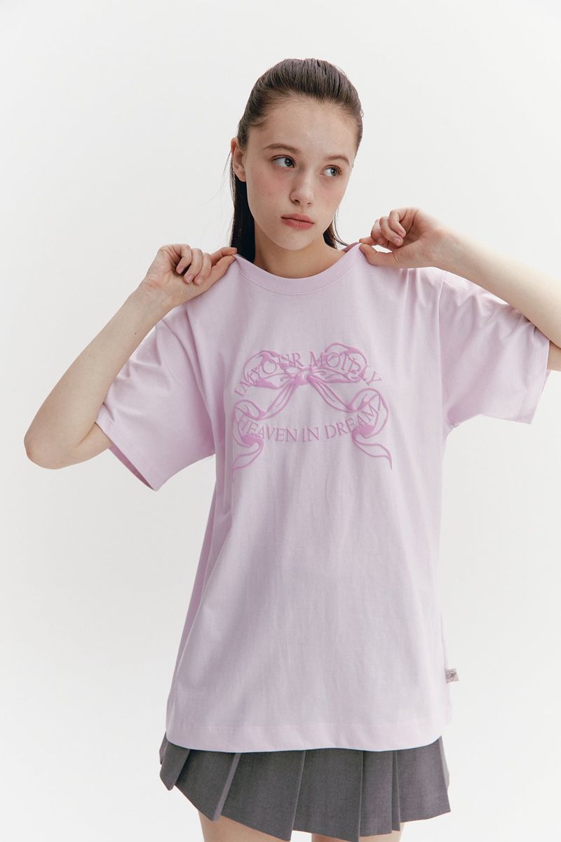 Ribbon Boxy T Purple