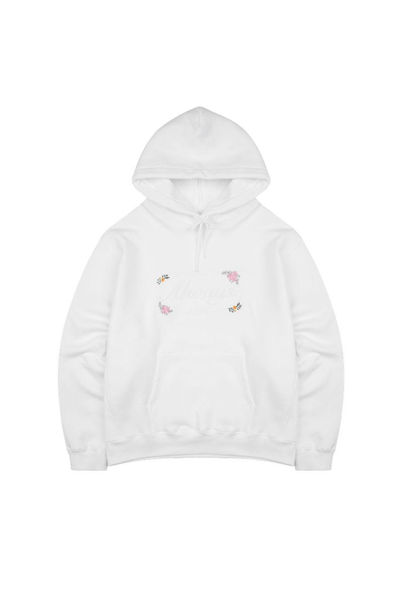 ALWAYS EMBROIDERED HOODIE(WHITE)