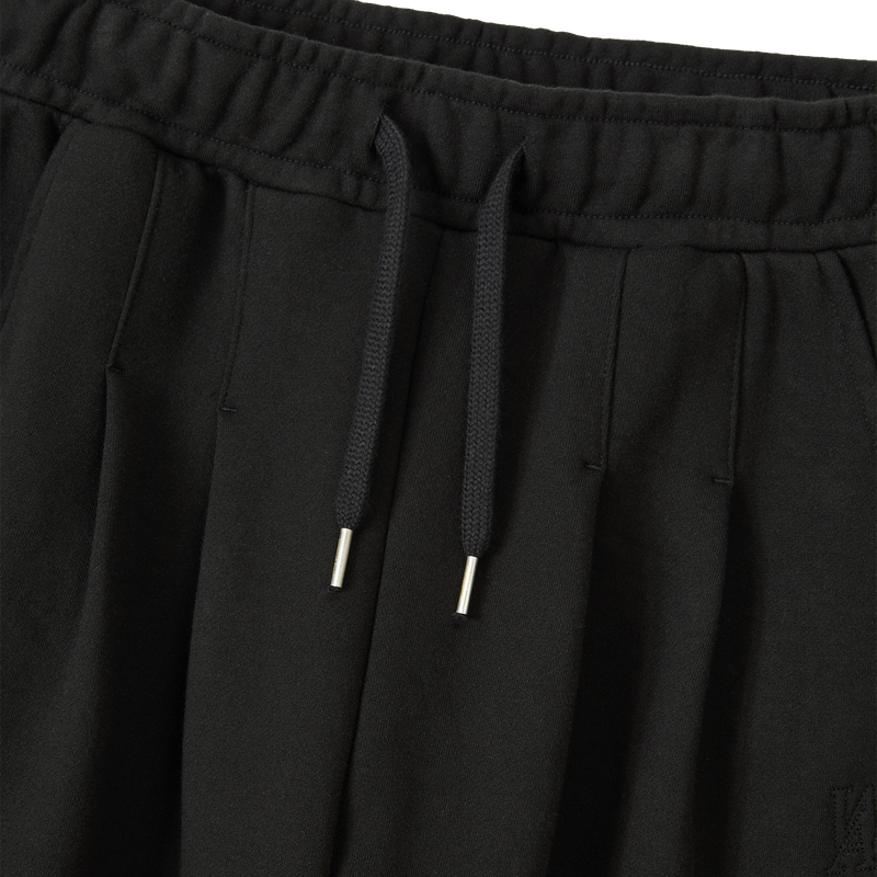 Soft Touch Washed Balloon Wide Sweatpants - BLACK