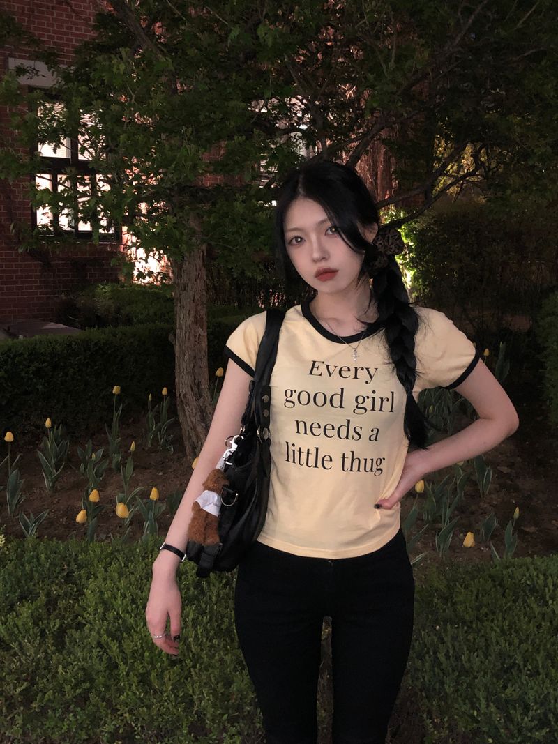 (3 colors) Thug Girl Ringer T