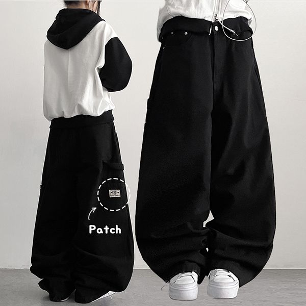 Patch✨Point Cotton Carpenter Pants (4 colors)