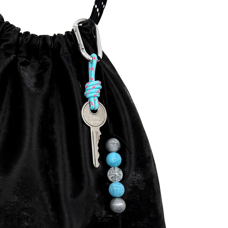 Bohemian Big Keyring [Blue Beads]