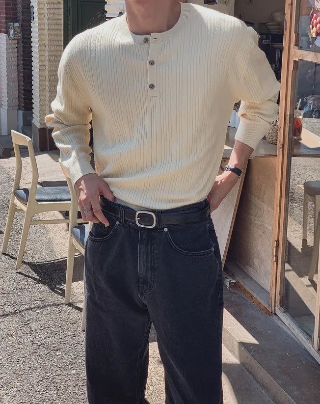 Cannon More Henley Neck Knit