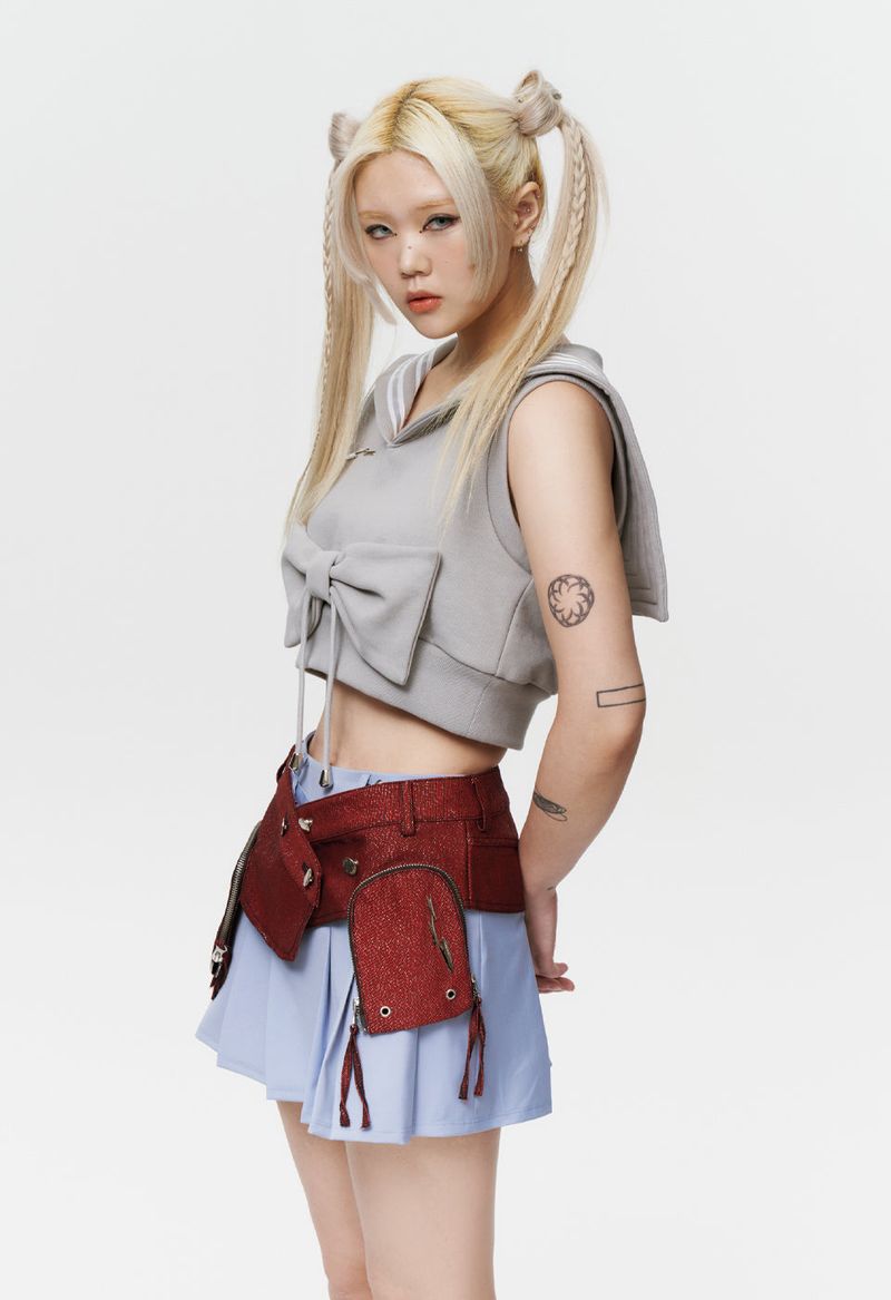 RIBBON SAILOR VEST (GRAY)