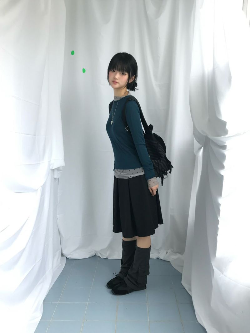 veloni basic bell pleats skirt