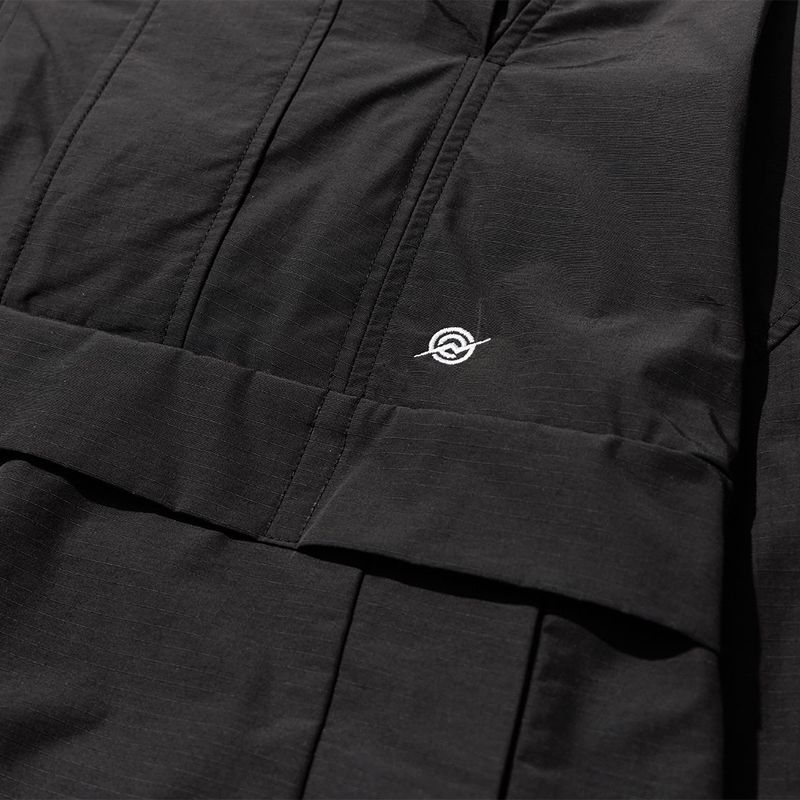 Nylon RIB Pullover Jacket - BLACK