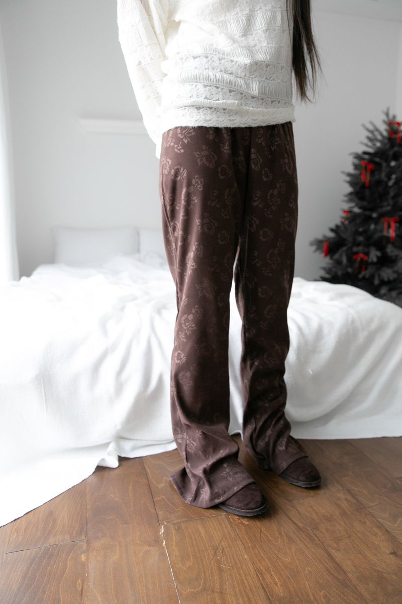 rose slim boot-cut banding pants(2colors)