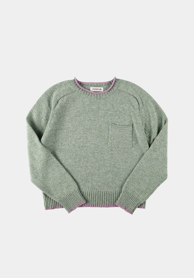 Dusty Wool Knit Pullover Dusty Mint