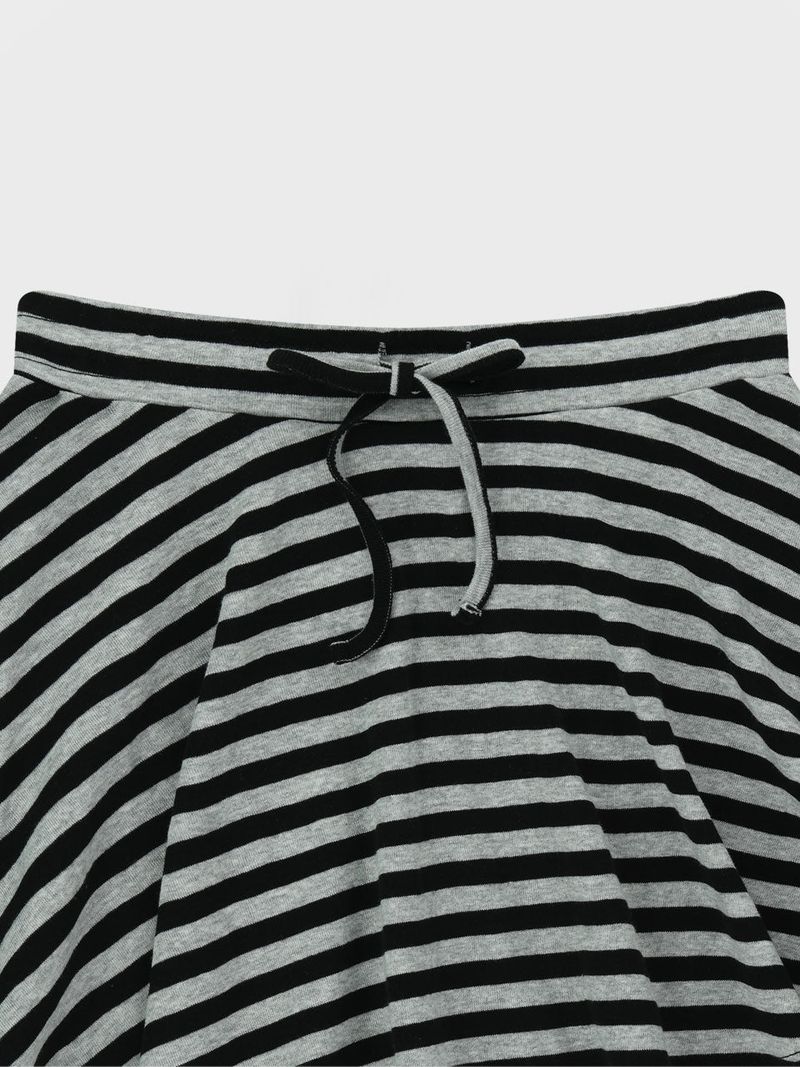 Striped Mini Skirt_Charcoal