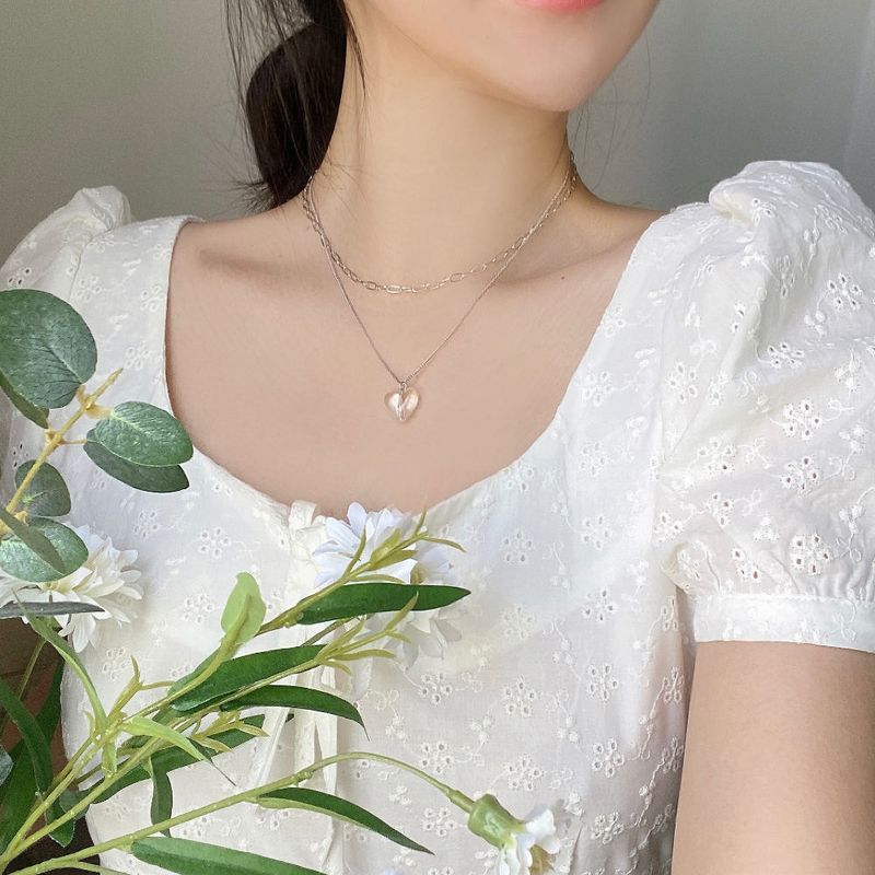 clear mood layered necklace