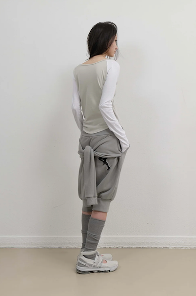 Sleeve Pumpkin Pants / Mint Grey