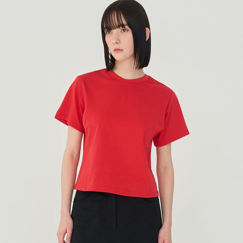 FREIHEIT（フライハイト）の「INCISION LINE T-SHIRT (RED)（Tops）」