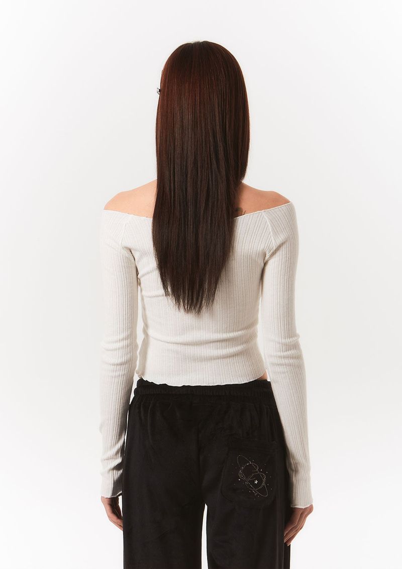 smooth off shoulder top - ivory