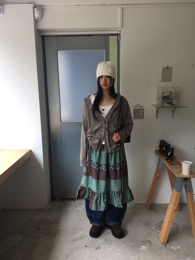 Gentle patchwork skirt (2color)