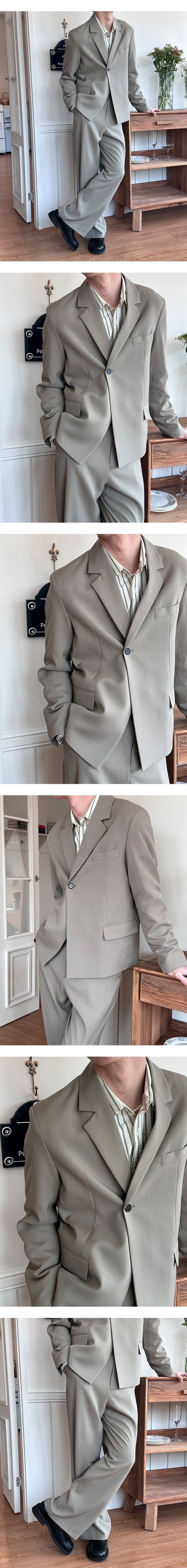 [Unisex] Half double short blazer(2color)