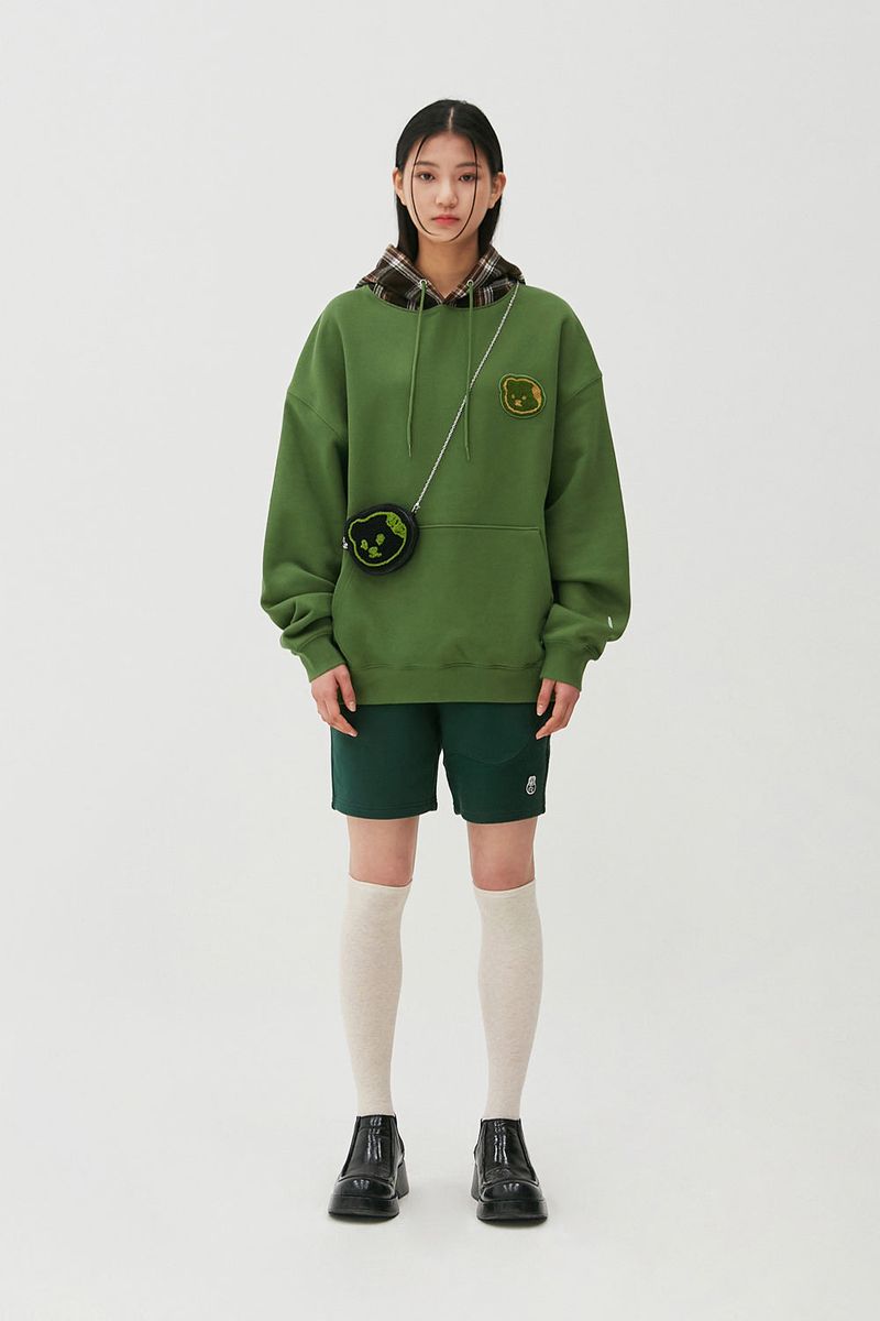 T.D BEAR Wappen Hoodie_Olive