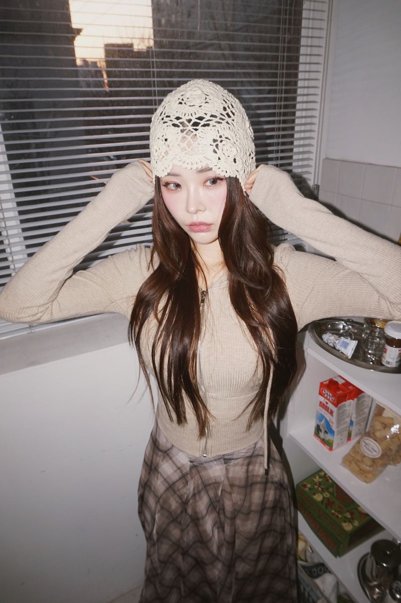 Knit Flower Bucket Beanie