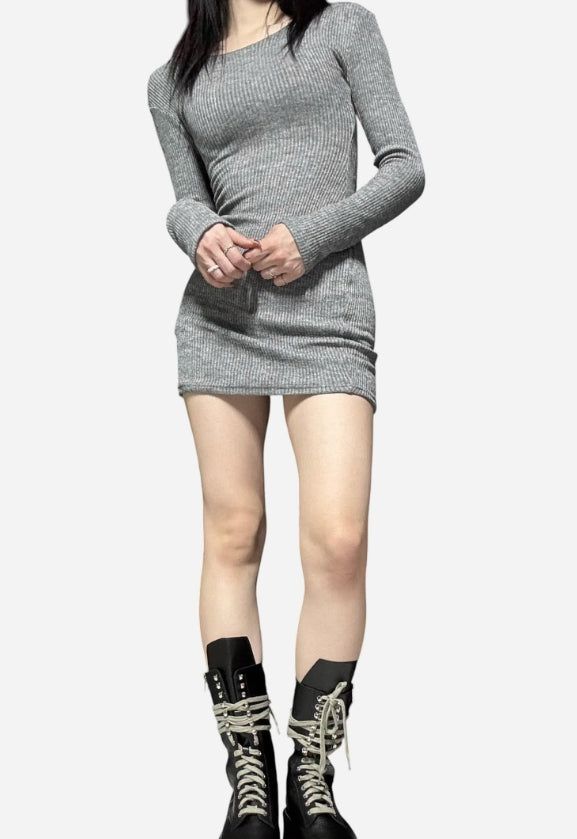 Slim wear fit rib one piece