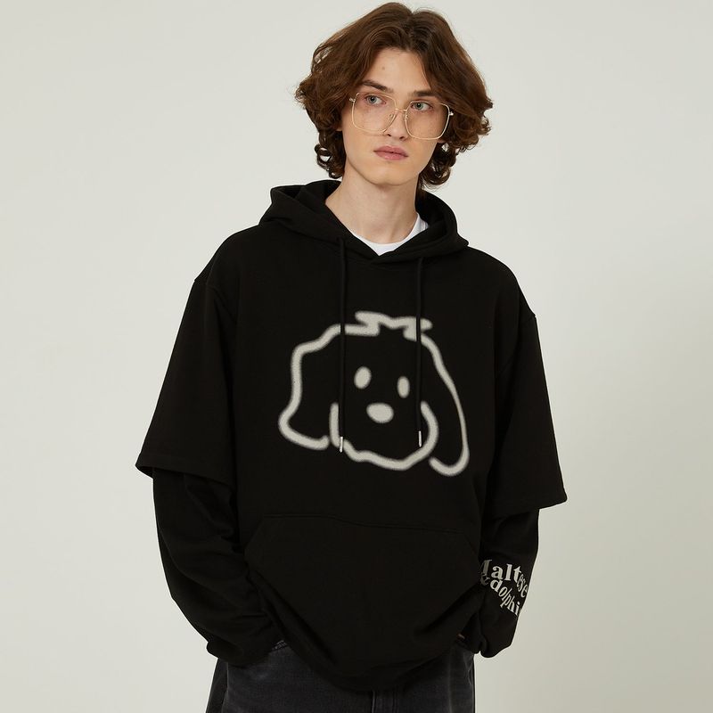 Maltese logo layered hoodie