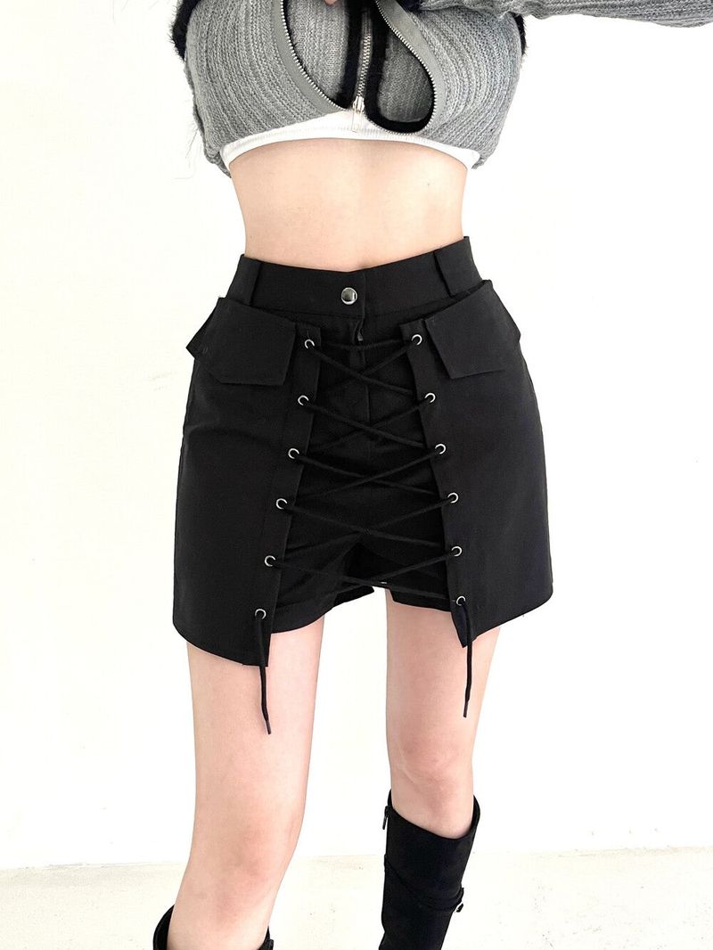 1062. Eyelet wrap pocket sk-pt (3color)