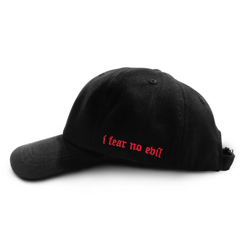 I FEAR NO EVIL CAP BLACK/RED