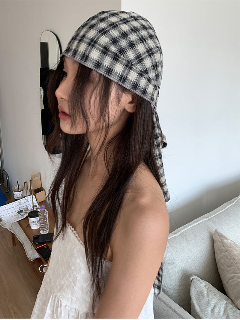 CHECK HAIR SCARF (2C)